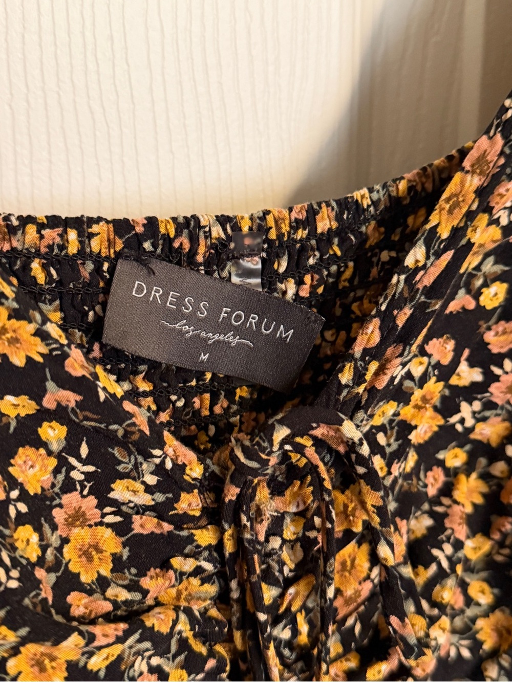 Dress Forum Feminine Romantic Floral Cottagecore Puff Sleeve Midi Dress Size M - Picture 4 of 6